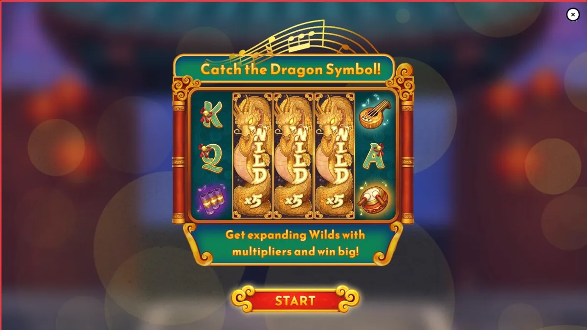 Pemandangan indah pegunungan Tiongkok dalam slot Song for Dragon