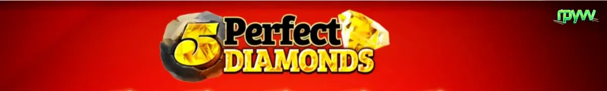 Tampilan visual slot 5 Perfect Diamonds dengan simbol permata dan angka 7 yang berkilau